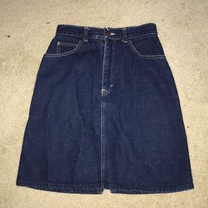 High Waisted Dark Wash Jean Skirt